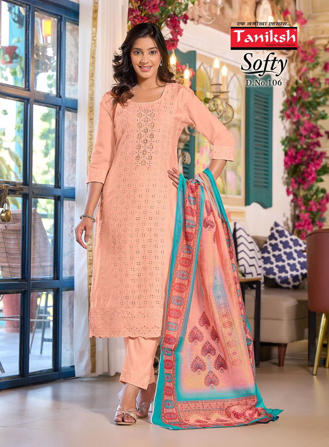 Softy Vol 1 By Taniksh Muslin Designer Kurti With Bottom Dupatta Wholesale Market In Surat
